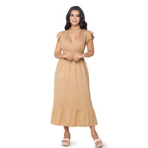 Vestido Largo Mujer Beige Mp 869