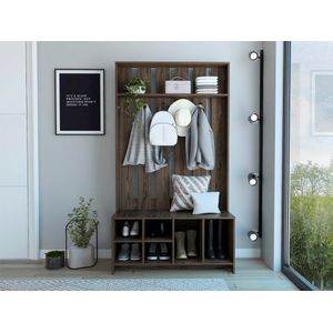 Mueble Auxiliar Zapatero Ascher, Chocolate, Ideal Para Ubicar Bolsos Entre Otros