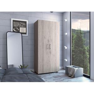 Closet Derek, Humo y Blanco Vainilla, Dos Puertas Abatibles y Entrepaños