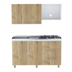 Cocina Integral Rubio, Blanco Duqueza y Cafe Claro, incluye Meson Izquierdo