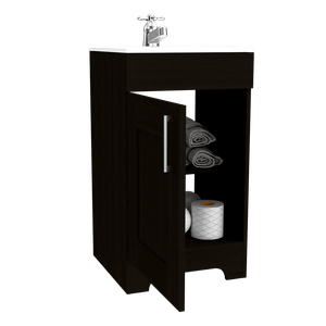 Mueble Lavamanos Apolis, Wengue, con Una Puerta Batiente