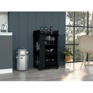 Bar Spirit, Wengue, con Amplios Espacios Para Ubicar Copas y Botellas ZF