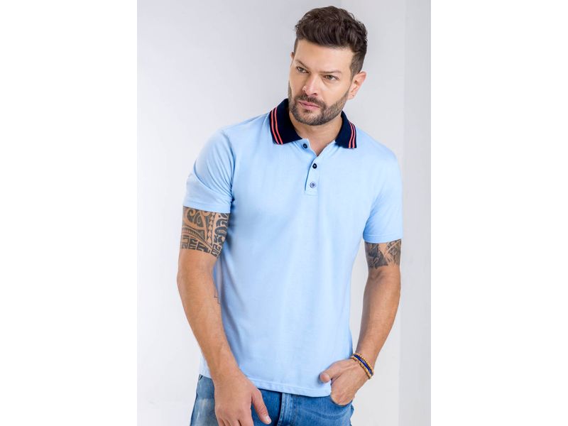 Polo azul claro hombre hotsell