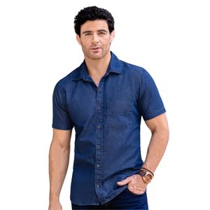 Camisa Hombre Azul Mp 07984