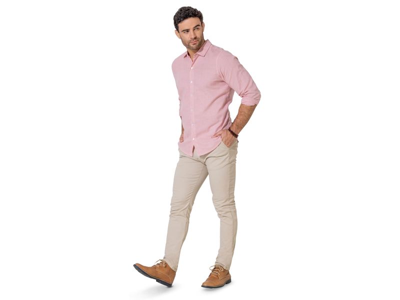 Pantalon blanco camisa rosa hombre online