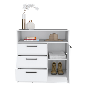 Organizador Omex, Blanco, con Tres Cajones y Una Puerta Abatible ZF