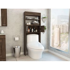 Gabinete de Baño Oporto, Chocolate, con Variedad de Entrepaños