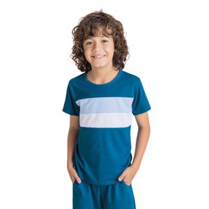Camiseta Infantil Azul Petróleo Mp 1940
