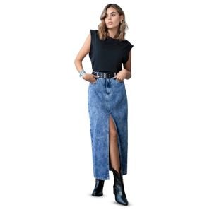 Falda Larga Mujer Azul Medio Rutta 5376