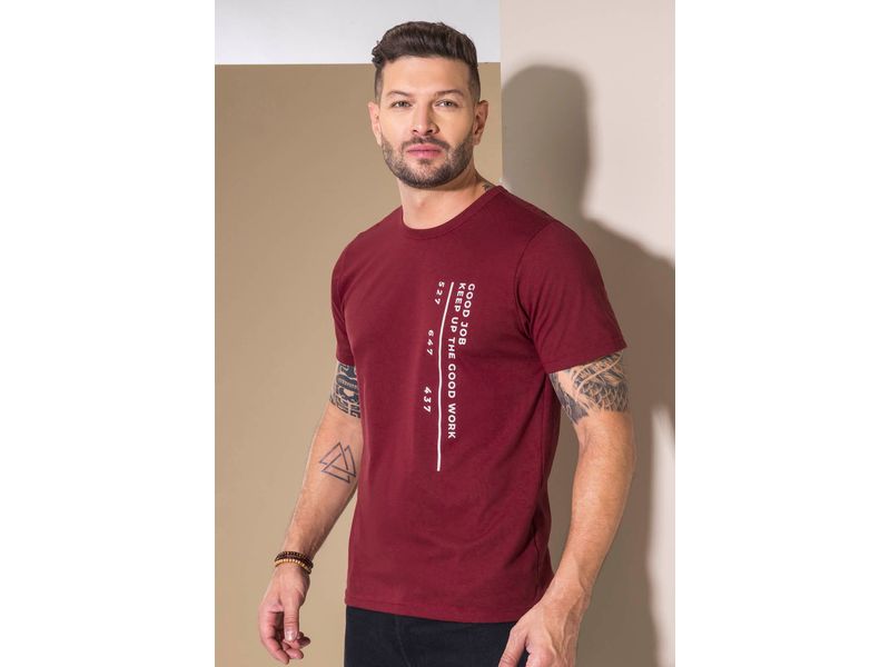 Camiseta Hombre Vinotinto Mp 2112 Agaval