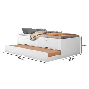 Cama 90x190 cm con nicho Mar - Blanco