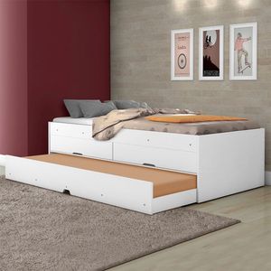 Cama 90x190 cm con nicho Mar - Blanco