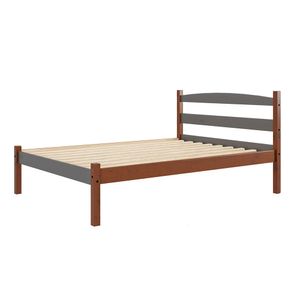 Cama doble Delta - Acacia/Gris