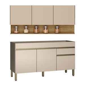 Cocina 150 CM Hortensia 6P Vainilla/Maderado Natural