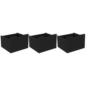 Kit 3 cajones organizador Santos Negro