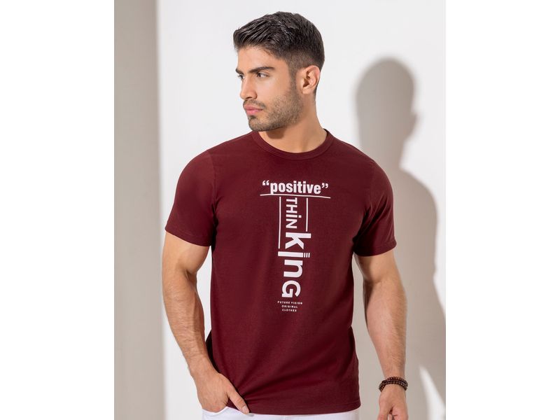 Camiseta Hombre Vinotinto Mp 2140 Agaval