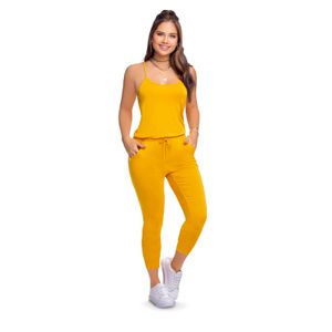Enterizo Largo Mujer Mostaza Atypical 3832