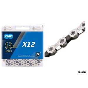 Cadenilla KMC 1/2 *11/128 126Lx12 Silver/Black 12 Vel