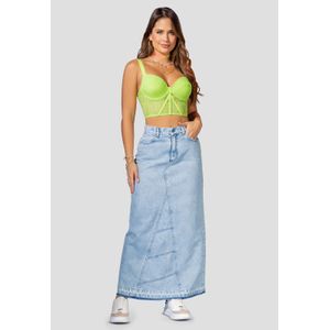 Falda Larga Mujer Azul Claro Atypical 100400