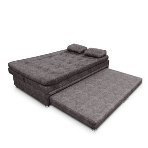 Sofa cama Nido Tarima Olsen Tela Café - Incluye Cojines