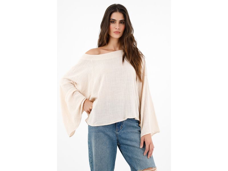Camisa cuello bandeja crudo para mujer Agaval