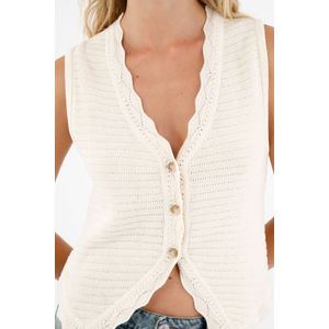 Chaleco tejido crudo para mujer