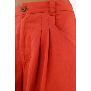 Pantalón en lino rojo para mujer