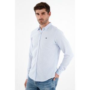 Camisa clásica azul para hombre