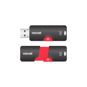 Memoria USB Flix 16Gb Maxell negra con rojo