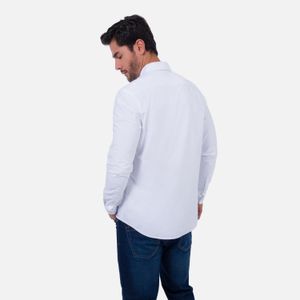 Camisa Manga Larga Color Blanco Para Hombre