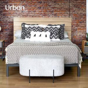 Cama Cahil 140 Natural P/hierro Negro
