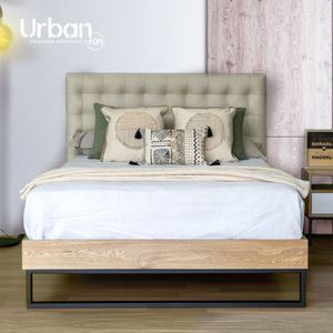 Cama Bulut 140 Tela Arena P/hierro Negro