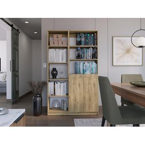 Combo de Bibliotecas Home Eco, Macadamia y Blanco, Incluye Dos Bibliotecas