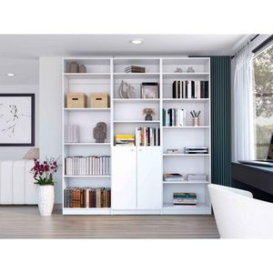 Combo de Bibliotecas Home, Blanco Incluye Tres Bibliotecas y Tres Complementos