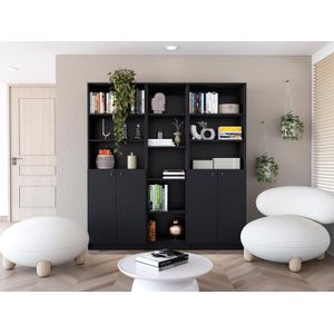Combo de Bibliotecas Home, Wengue, Incluye Tres Bibliotecas