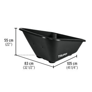Carretilla Plástica 227L 580kg Llanta Ligera