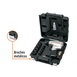 Kit de llave de impacto 1/2" con estuche plástico