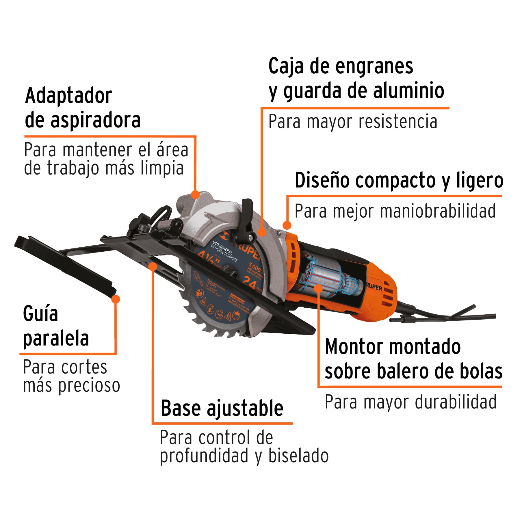 Sierra Circular 4-1/2'' 127 V 750 W Truper 100123 127V - Agaval