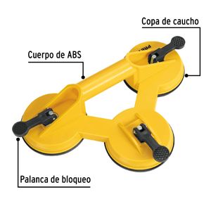 Chupa Para Vidrio Ventosa 3 Copas Prensa Succion