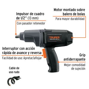 Llave De Impacto 1/2 Pulgada Pistola 900w