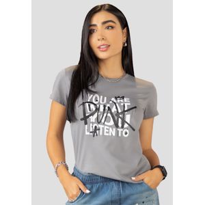 Camiseta Mujer Gris Grafito Atypical 101324