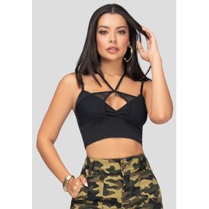 Crop Top Mujer Negro Mp 102833