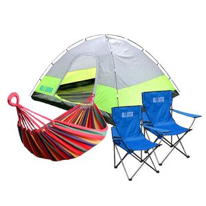 Combo Carpa de 6 Personas, Hamaca Con Estuche y dos Sillas Plegables Portátiles Camping