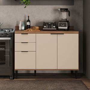 Mueble Inferior De Cocina  Off White 120 cm en MDP