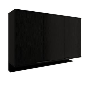 Mueble Superior Multiuso Cocina  3 Puertas Negro 120 cm MDP