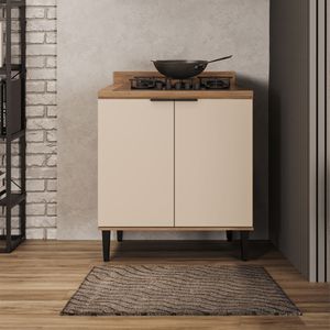 Mueble Inferior Bertolini En MDP Con Tapa Freijo off white 80 cm