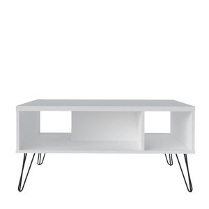 Mesa de centro en MDP 59cm pata en acero Blanco