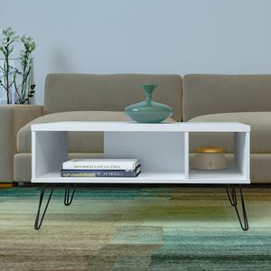Mesa de centro en MDP 59cm pata en acero Blanco