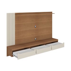 Mueble para TV 75" en MPD 200cm incluye soporte Cerezo con blanco
