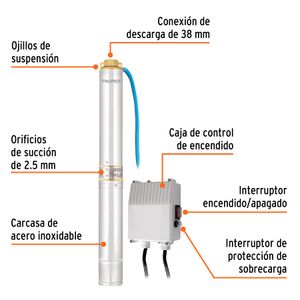 Bomba Sumergible Tipo Bala Agua Limpia 1-1/2 Hp